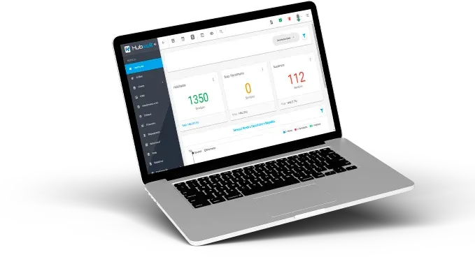 Sistema Hubsoft aberto em um notebook