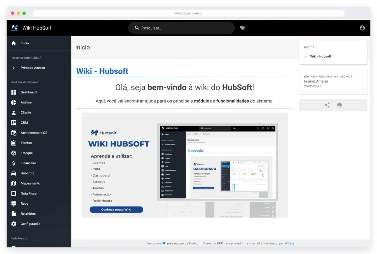 Hubsoft Wiki home page